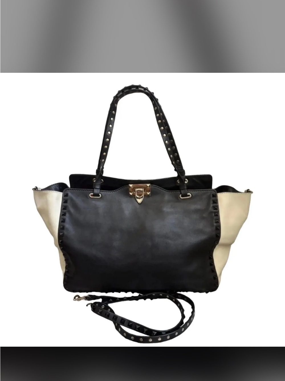 Valentino Garavani Rockstud Trapeze Tote Bag w/coa